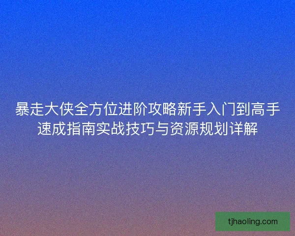暴走大侠全方位进阶攻略新手入门到高手速成指南实战技巧与资源规划详解 暴走大侠全方位进阶攻略新手入门到高手速成指南实战技巧与资源规划详解