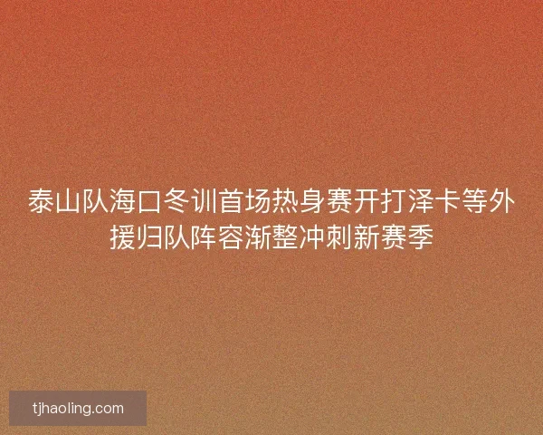 泰山队海口冬训首场热身赛开打泽卡等外援归队阵容渐整冲刺新赛季